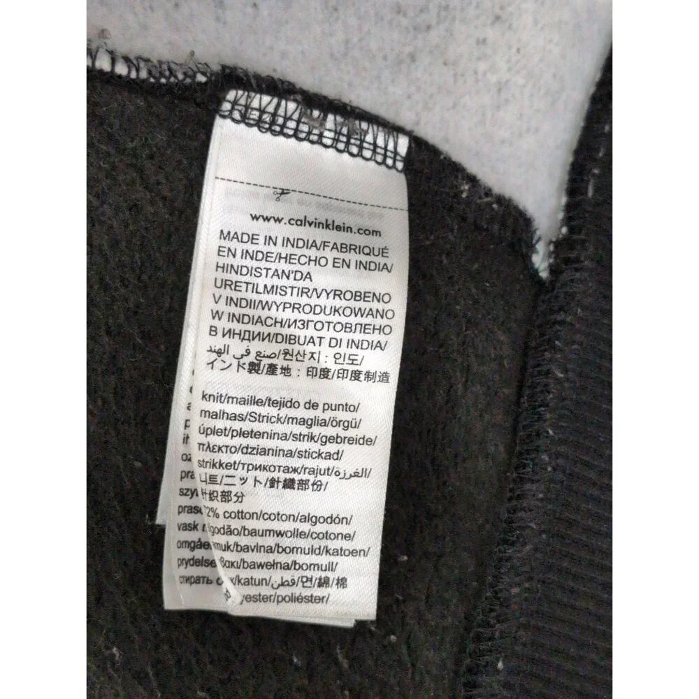 Calvin Klein Full Zip Jacket Mens XL Black Gray Fleece Lined Casual Everyday‎